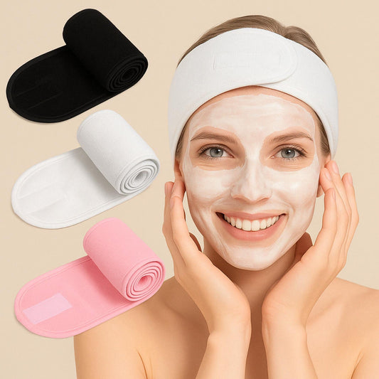 Adjustable Cosmetic Headband – Comfort and Elegance for Your Beauty Routine 3pcs